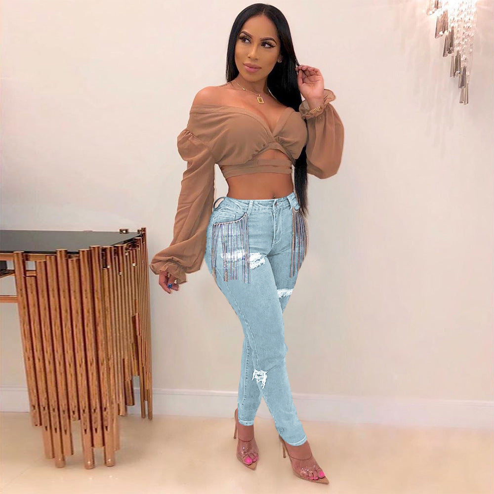 Fashion Personality Street Trend Denim Pants