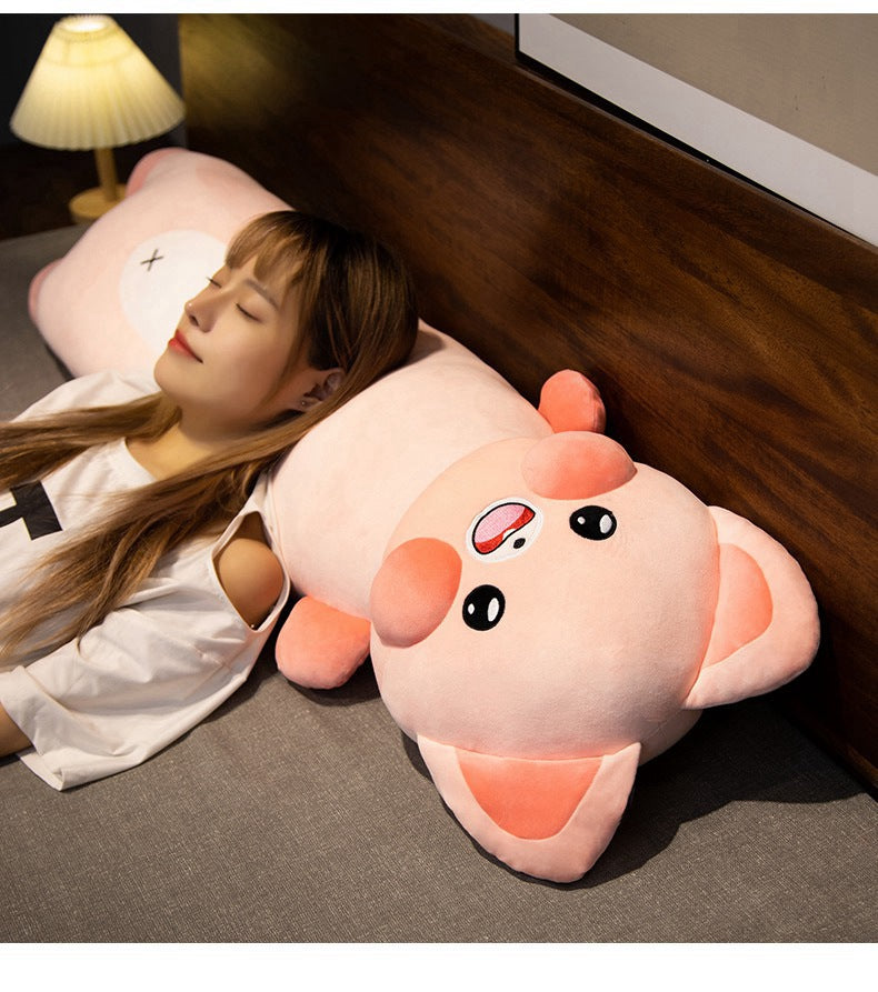 Cute Cat Plush Doll Soft Long Body Raccoon Pillow