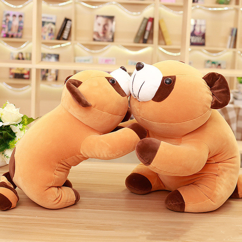 Brown Raccoon Soft Body Down Cotton Throw Pillow Doll Large Size