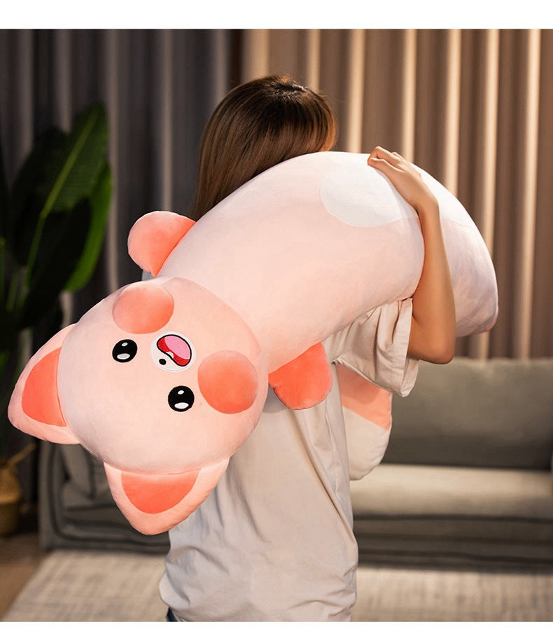 Cute Cat Plush Doll Soft Long Body Raccoon Pillow