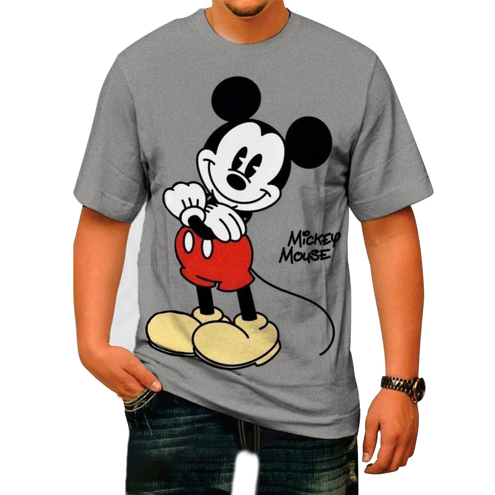 Mickey Mouse Men's T Shirt Disney Cartoon TShirts Male Summer Short Sleeve Couple T-shirt Cute Funny Tops Tee