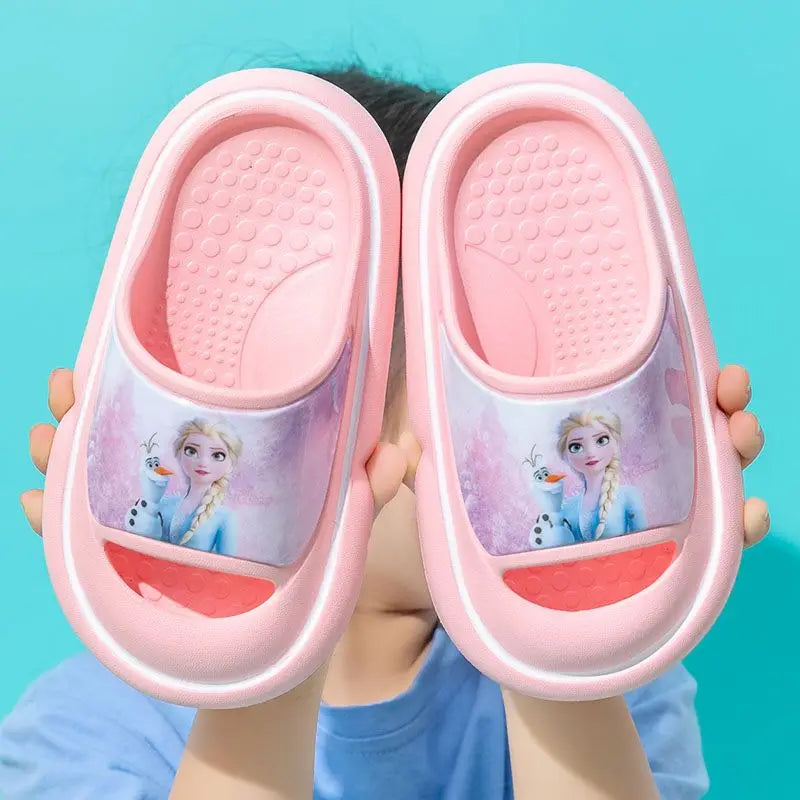 Disney Princess Elsa Children's Slippers Summer Girls frozen Indoor non-slip bath shoes kids Baby slipper