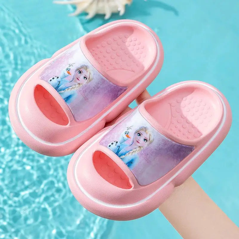 Disney Princess Elsa Children's Slippers Summer Girls frozen Indoor non-slip bath shoes kids Baby slipper