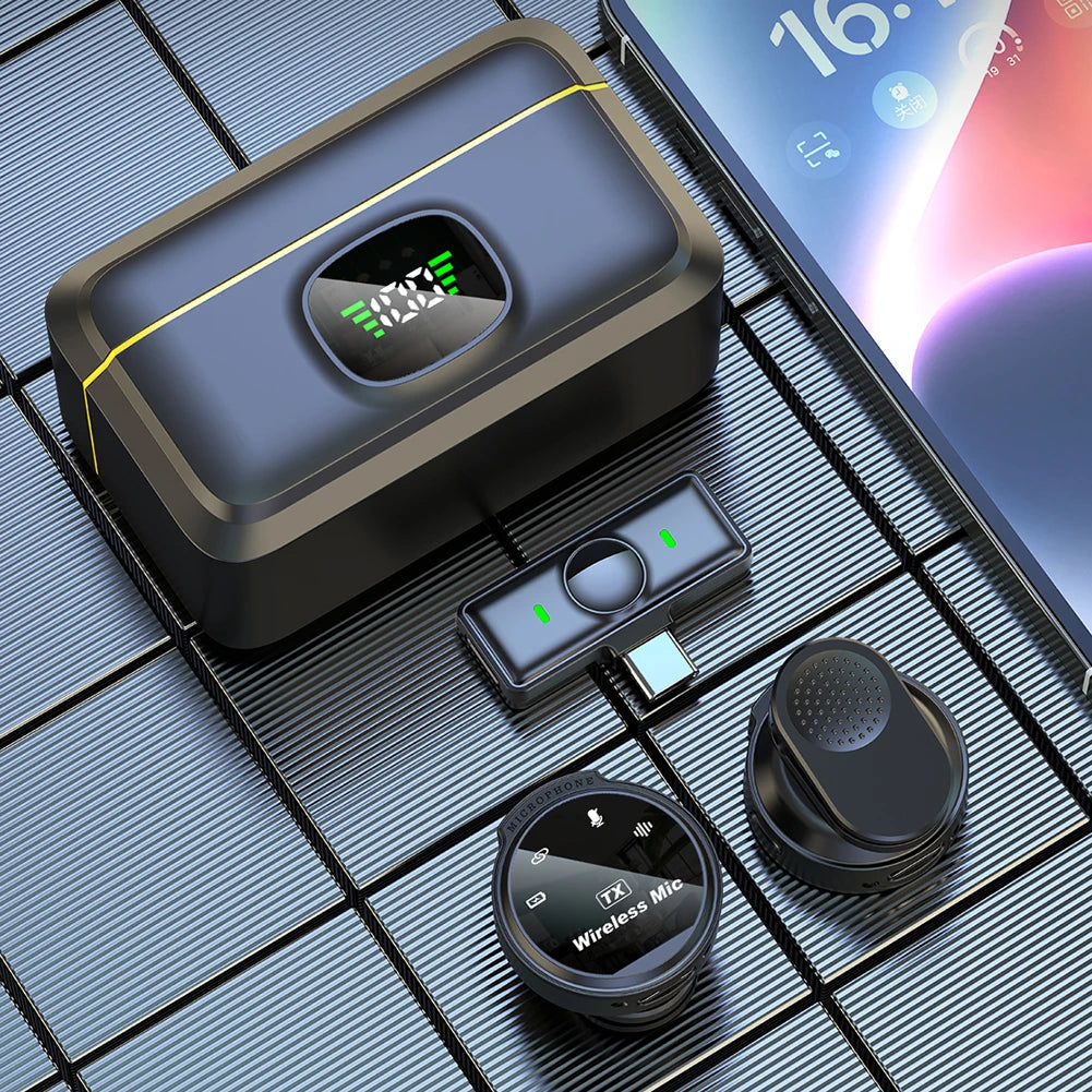 Wireless Lavalier Lapel Microphone USB-C /for iOS Interface Lapel Mic Noise Cancelling for Android Type-c Smartphone iPhone iPad