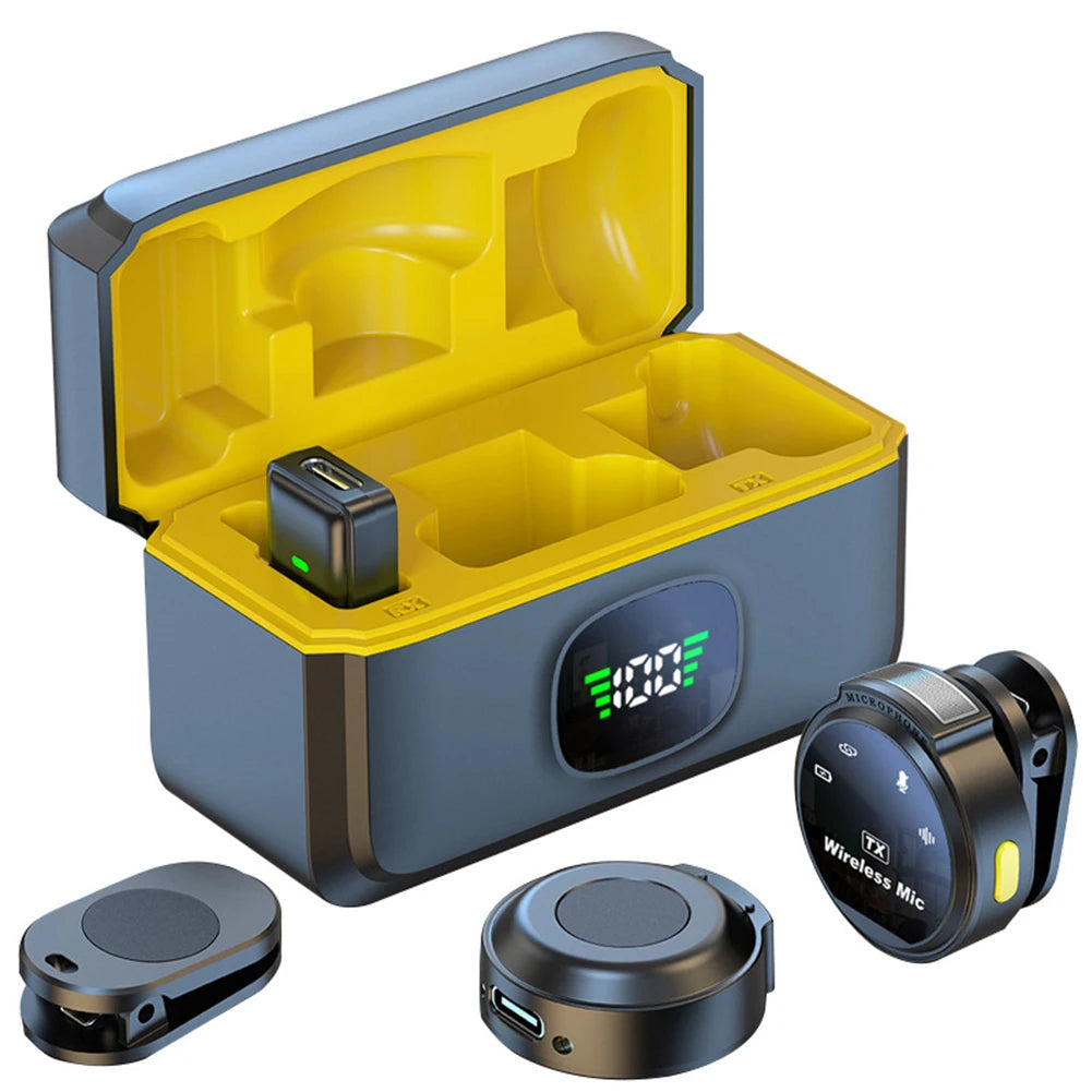 Wireless Lavalier Lapel Microphone USB-C /for iOS Interface Lapel Mic Noise Cancelling for Android Type-c Smartphone iPhone iPad