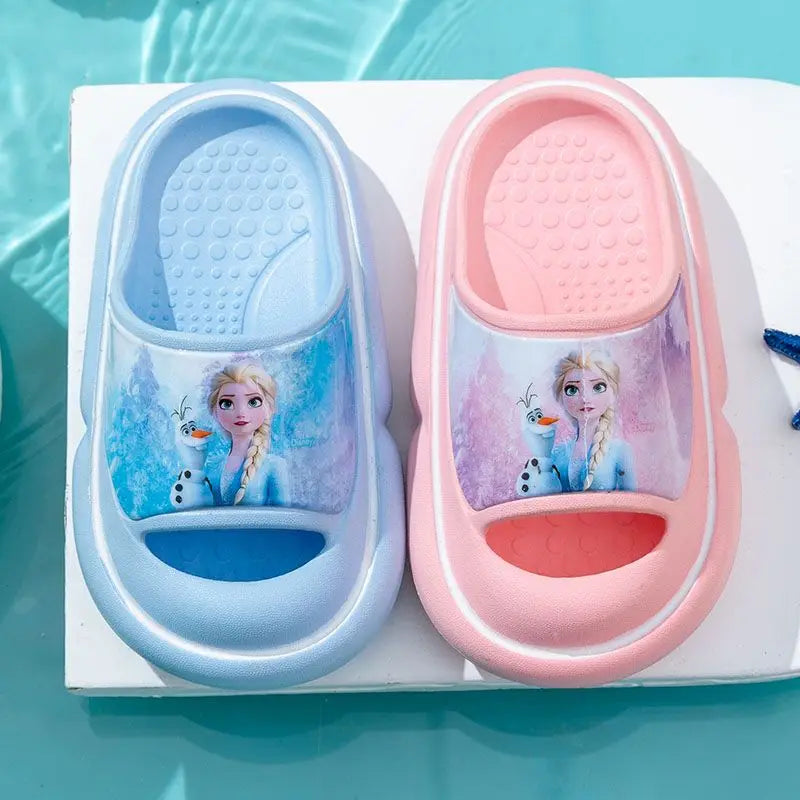 Disney Princess Elsa Children's Slippers Summer Girls frozen Indoor non-slip bath shoes kids Baby slipper