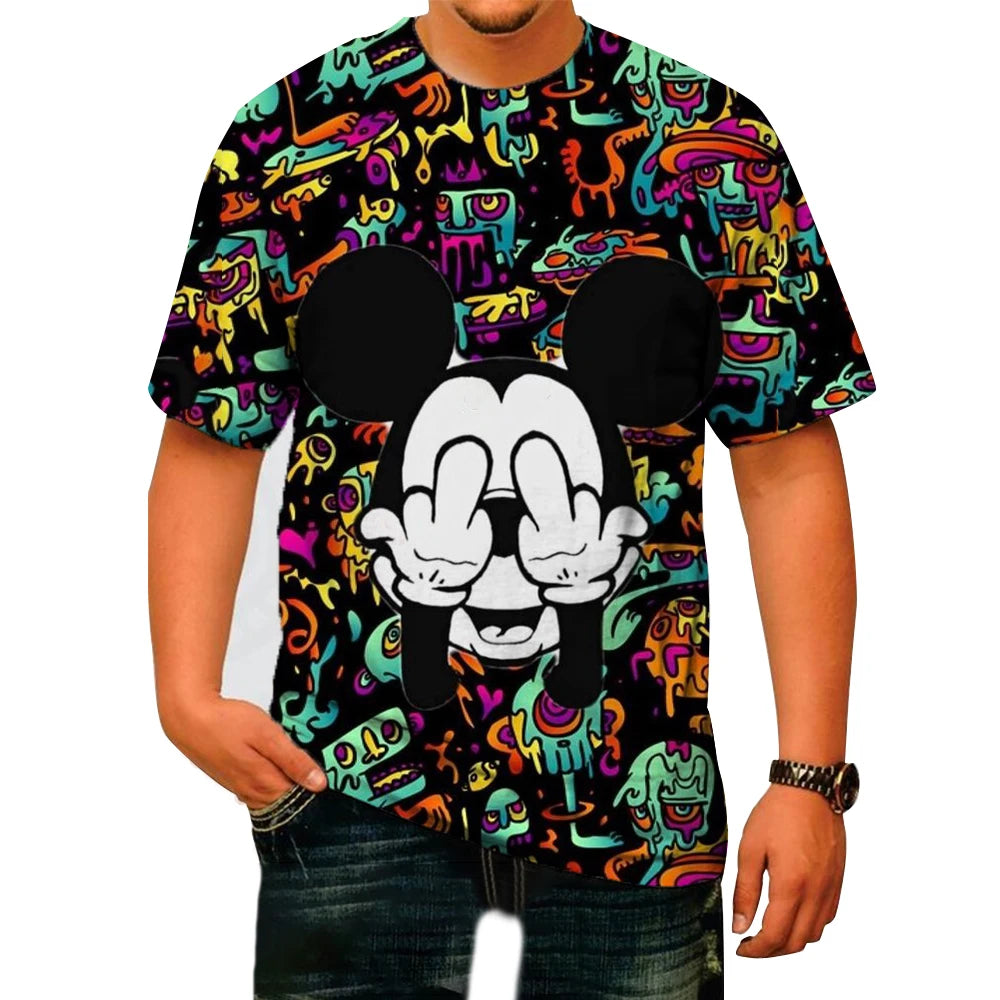 Mickey Mouse Men's T Shirt Disney Cartoon TShirts Male Summer Short Sleeve Couple T-shirt Cute Funny Tops Tee